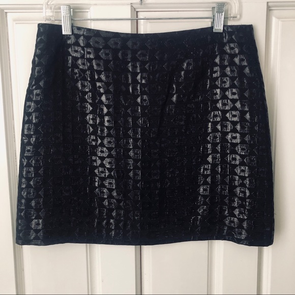 J. Crew Black Metallic Jacquard Miniskirt - Picture 3 of 9